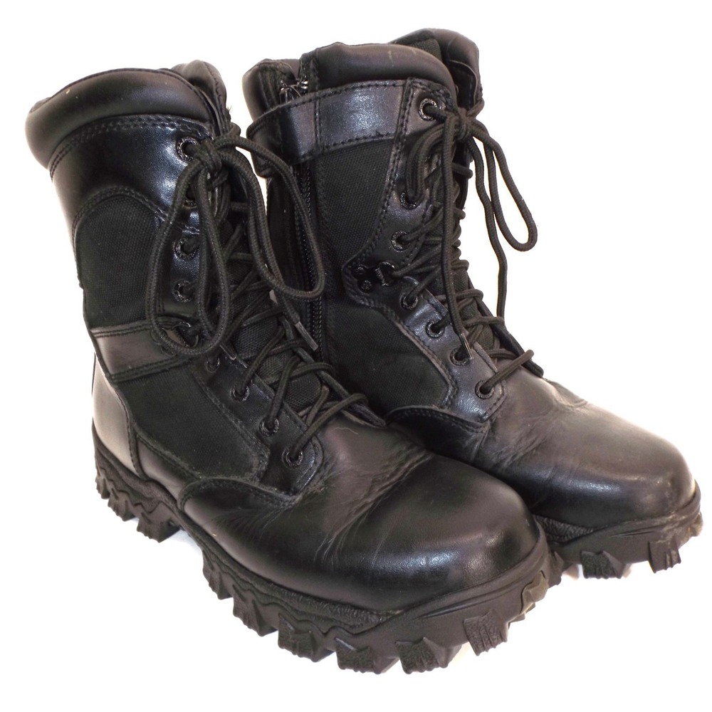 Rocky Alpha Force 8" Zipper Waterproof Black Service Boots - Men's size 8 M
